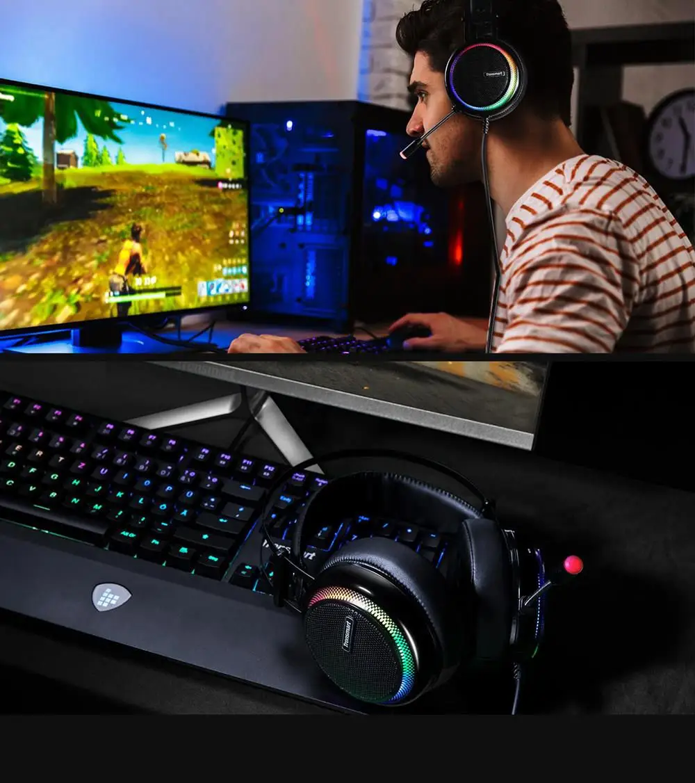 Игровая гарнитура Tronsmart Glary Virtual 7,1 USB интерфейс Игровые наушники для ps4 Для nintendo для переключения компьютера и ноутбука