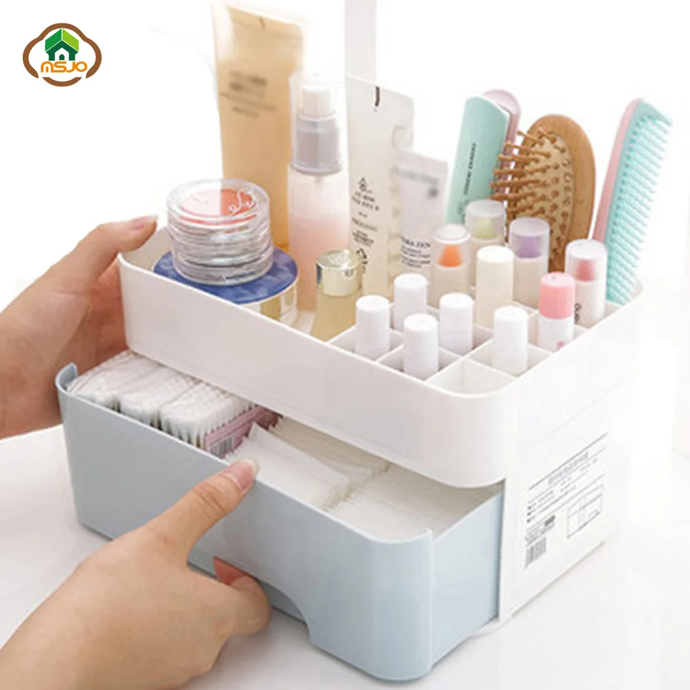 Msjo макияж Коробка органайзер для косметики Make up организатор окно Home украшения