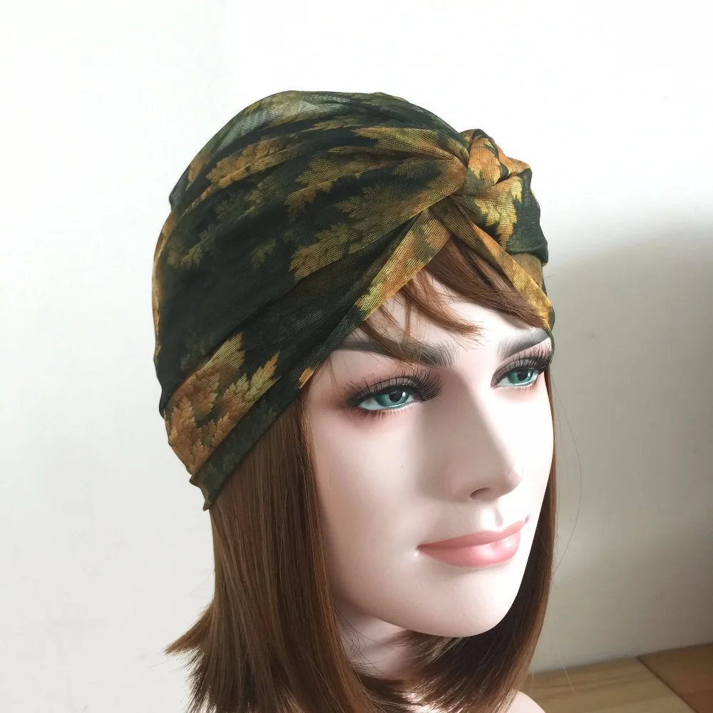 Романтическая эластичная повязка для волос с рисунком клена и перьев девушек