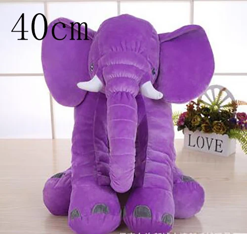 purple 40cm 60 см подушка в форме слона, детская игрушка, подушка для защиты головы, Подушка для сна, для новорожденных, для детей, слон, фотосумка - Цвет: purple 40cm