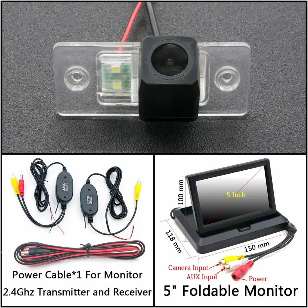 C Wireless 5 inch F Full HD резервная камера заднего вида для Volkswagen VW Jetta Bora Polo Golf MK4 A4 MK5 A5 Golf 4 5 Автостоянка ЖК-зеркало монитор - Название цвета: C Wireless 5 inch F