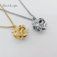 black knight creative women fashion teapot pendant necklace silver color stainless steel women necklace with box blkn0697