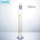 HUAOU 50 мл измерительный цилиндр с заземлением в стеклянной пробке Выпускной стеклянный круглый базовый лабораторное химическое оборудование