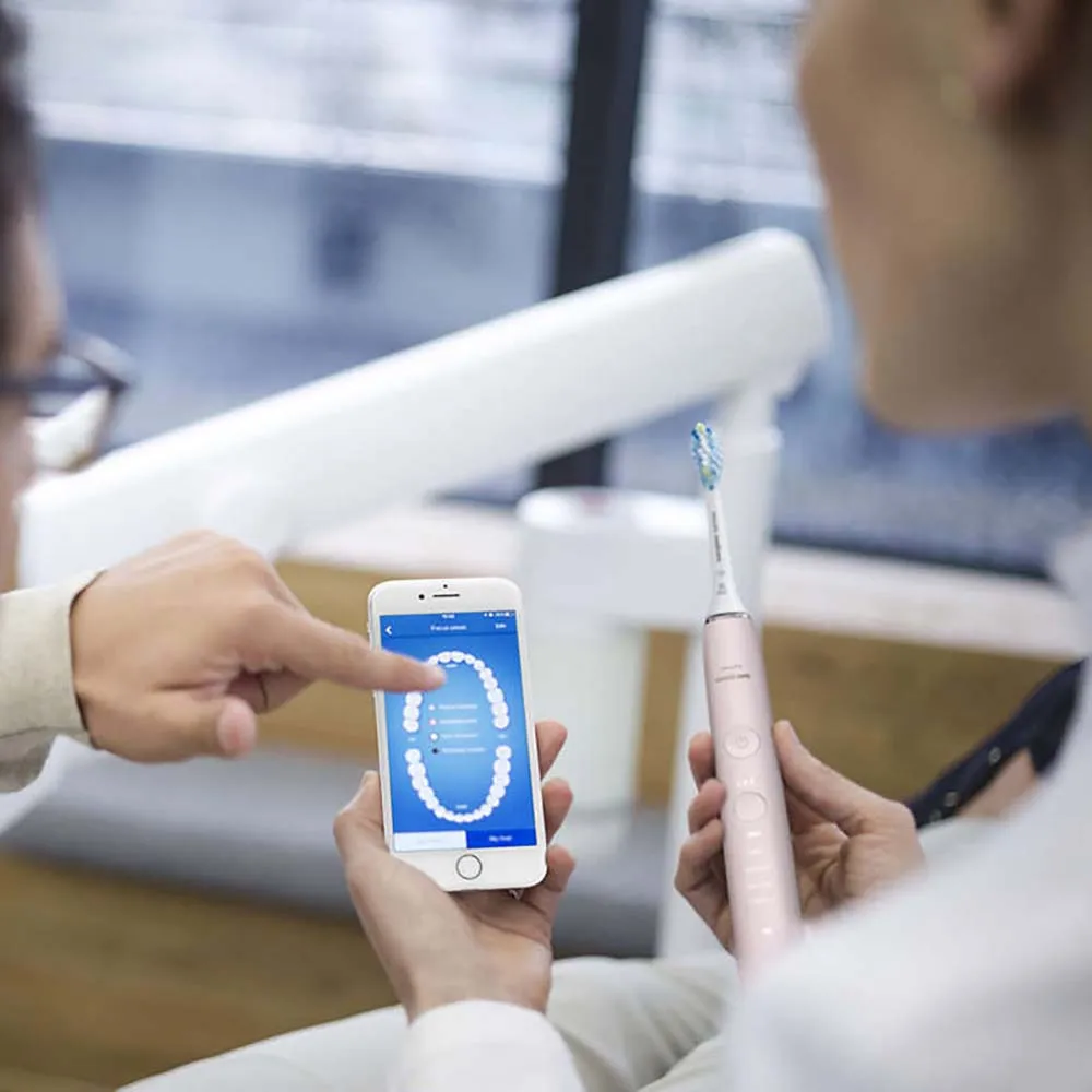 Умная звуковая зубная щетка Philips Sonicare DiamondClean HX9924 с поддержкой приложения с Умной головкой щетки, 5 режимов
