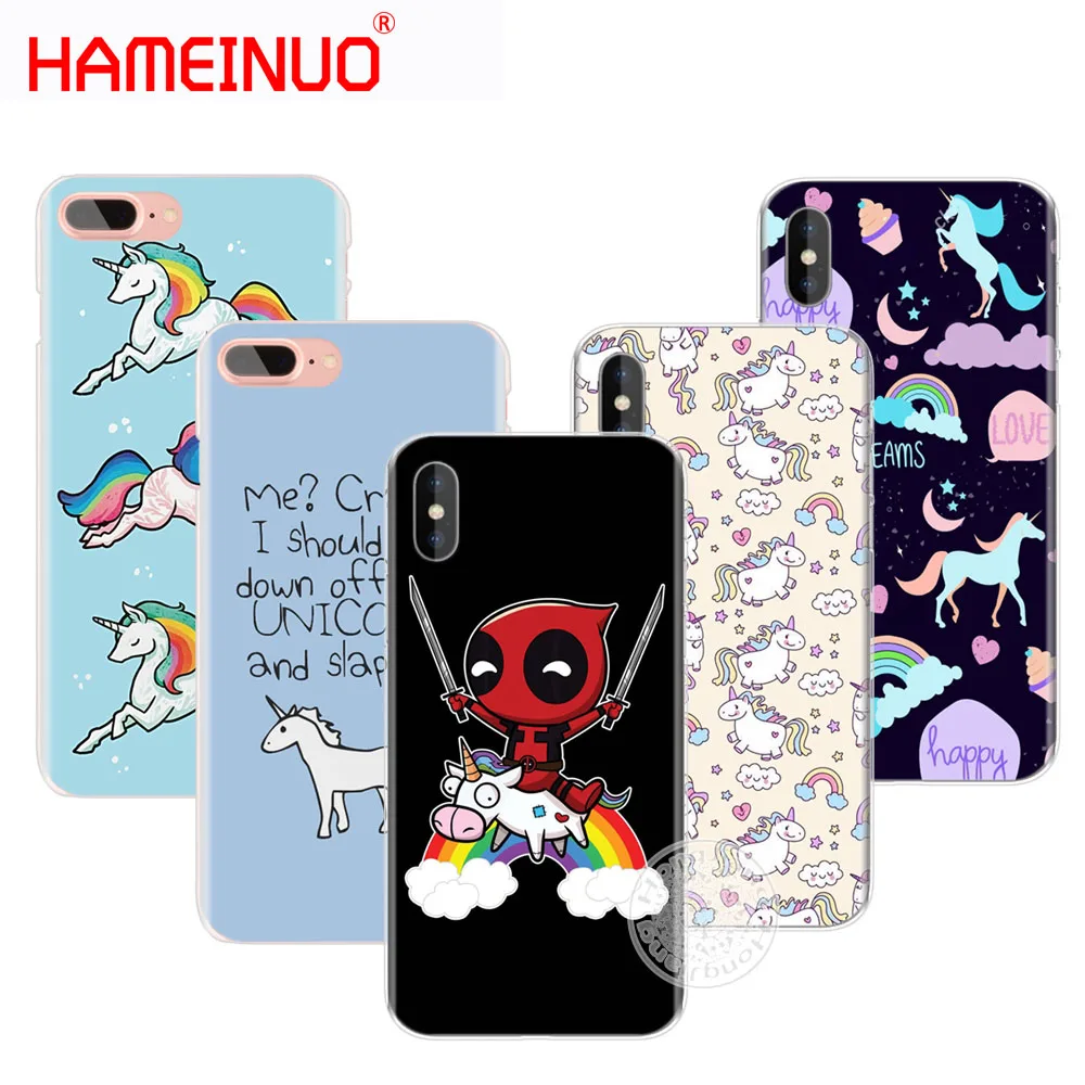 HAMEINUO чехол для сотового телефона с единорогом лошадью iphone 6 4 4s 5 5s SE 5c 6s 7 8 plus X|case for