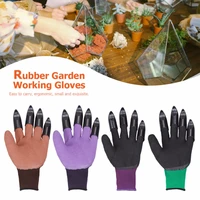 gardening garden gloves with fingertips claws genie glove raking digging planting latex work tools household greenhouse products