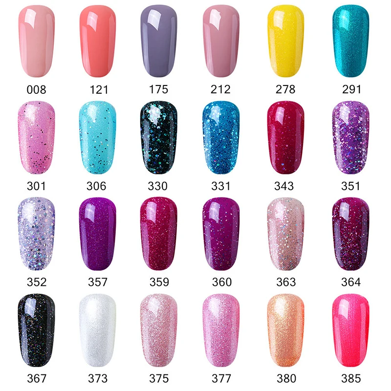 CLAVUZ Красочные Блеск лак для ногтей Long lasting Soak off светодио дный УФ гель 10 мл Розовый