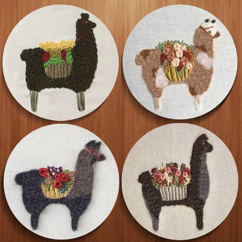 Embroidery Diy Handmade Kits Animal 3d Ribbon Embroidery Handmade Embroidery Flower Embroidery Applique Cross Stitch Ribbon