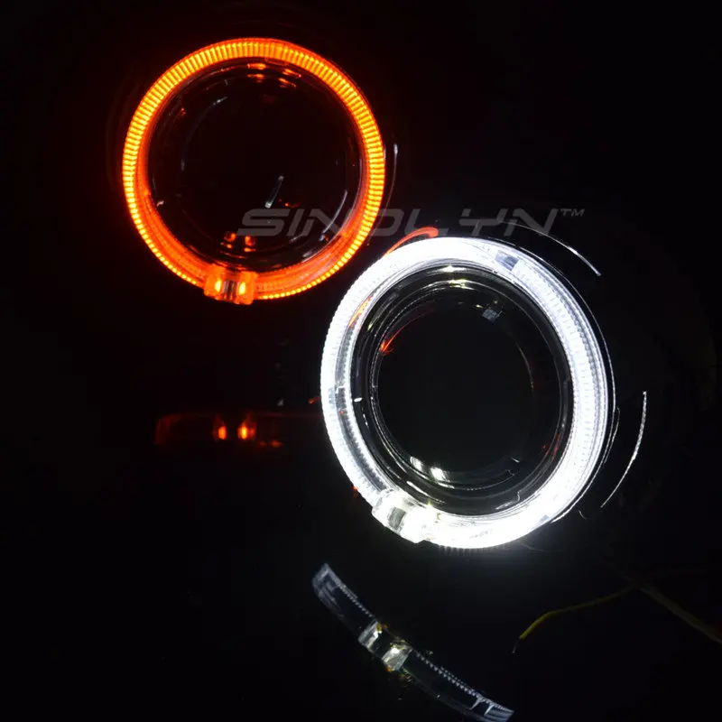 

Sinolyn 3,0 дюймовые Биксеноновые линзы для фар H7 H4 ангельские глазки поворотный сигнал H1 HID проектор для тюнинга автомобиля