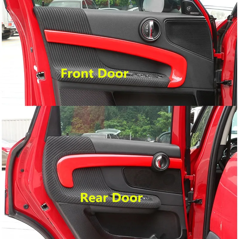 6 шт. ABS панель для внутренней двери автомобиля Стайлинг литье отделка Mini Cooper