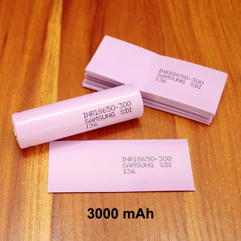 

100pcs/lotLithium battery PVC plastic heat shrinkable film 18650 battery packaging special shrink sleeve 3000MAH