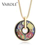 varole bohemia classic jewelry necklace for women choker collares bijoux femme snake chain vintage style painted pendants