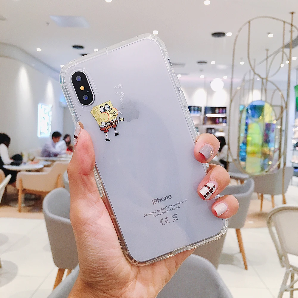 Воздушная подушка, парная губка, детский чехол для iphone XS Max XR XS, мягкий чехол для iphone 6, 6s, 7, 8 plus, чехол для телефона, чехол