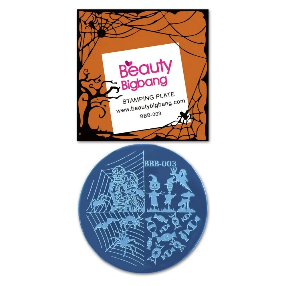 3 BeautyBigBang круглый трафарет 5,6*5,6 см для ногтей Хэллоуин волшебник тематическая пластина для дизайна ногтей шаблон для штамповки ногтей пластины BBB-002 - Цвет: 3