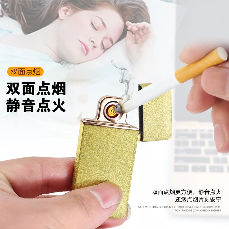 Оригинальность металла двухсторонний точечный детектор дыма Usb зарядка электрическая зажигалка мужской подарок
