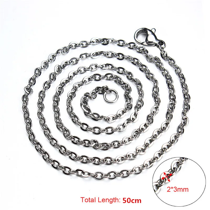 

10pcs/lot Silver Tone 316L Stainless Steel Statement Necklace Chain with Lobster Clasps Jewelry Chains 50cm Long Wholesale F3578