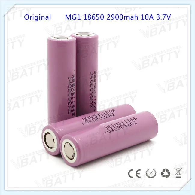 100% Оригинальный аккумулятор для LG MG1 2900 мА/ч 10A 3 7 В INR18650 18650 10 А литий ионный LG(1