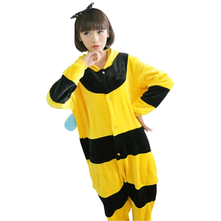 Маскарадный костюм пчелы флано для взрослых пижамы Хэллоуина карнавальные