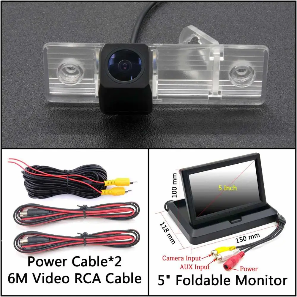 Cam N 5 inch Fold Full HD камера заднего вида для Chevrolet Captiva epic lova matis hhr lacetti, автостоянка, ЖК-зеркало, монитор, резервная камера заднего вида - Название цвета: Cam N 5 inch Fold