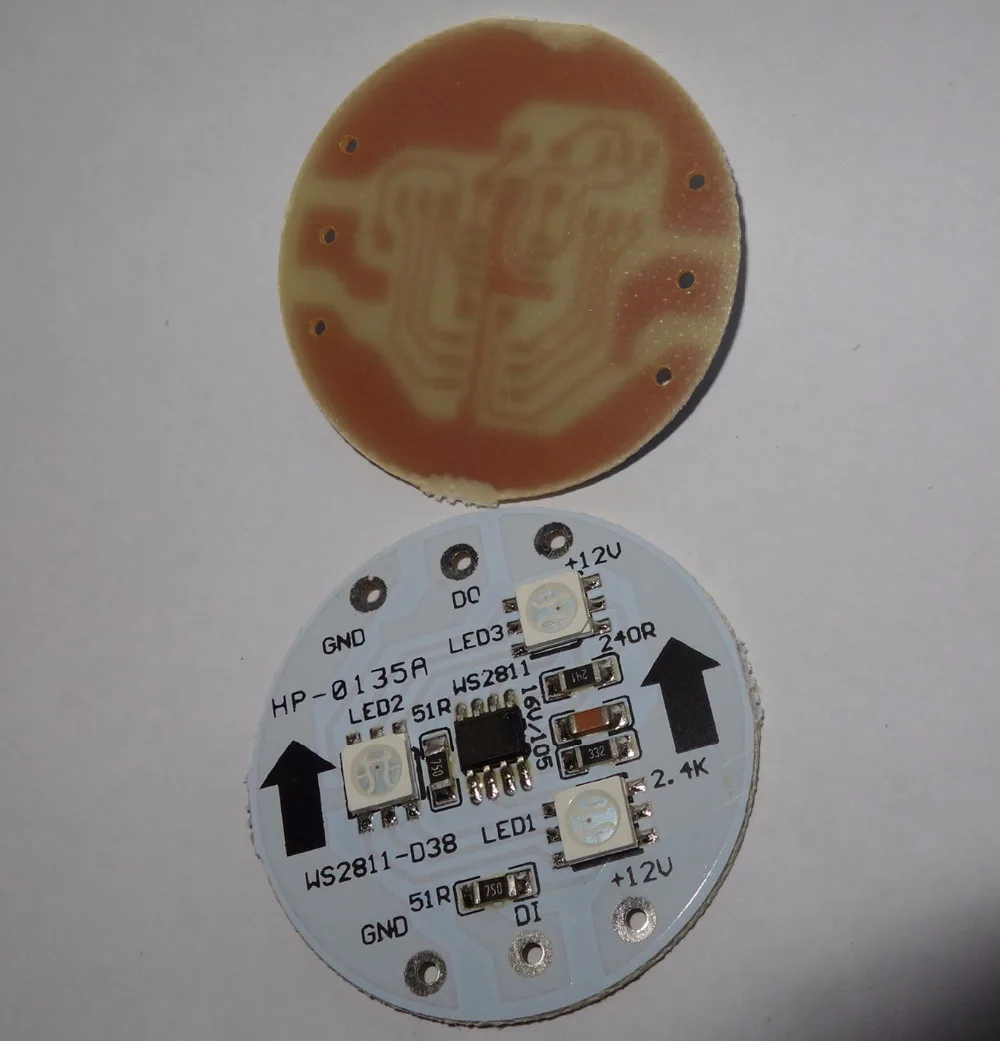 DC12V WS2811 5050 SMD адресуемых пикселей PCBA 3 шт. LED 0 72 Вт 38 мм диаметр круглого типа|dc12v