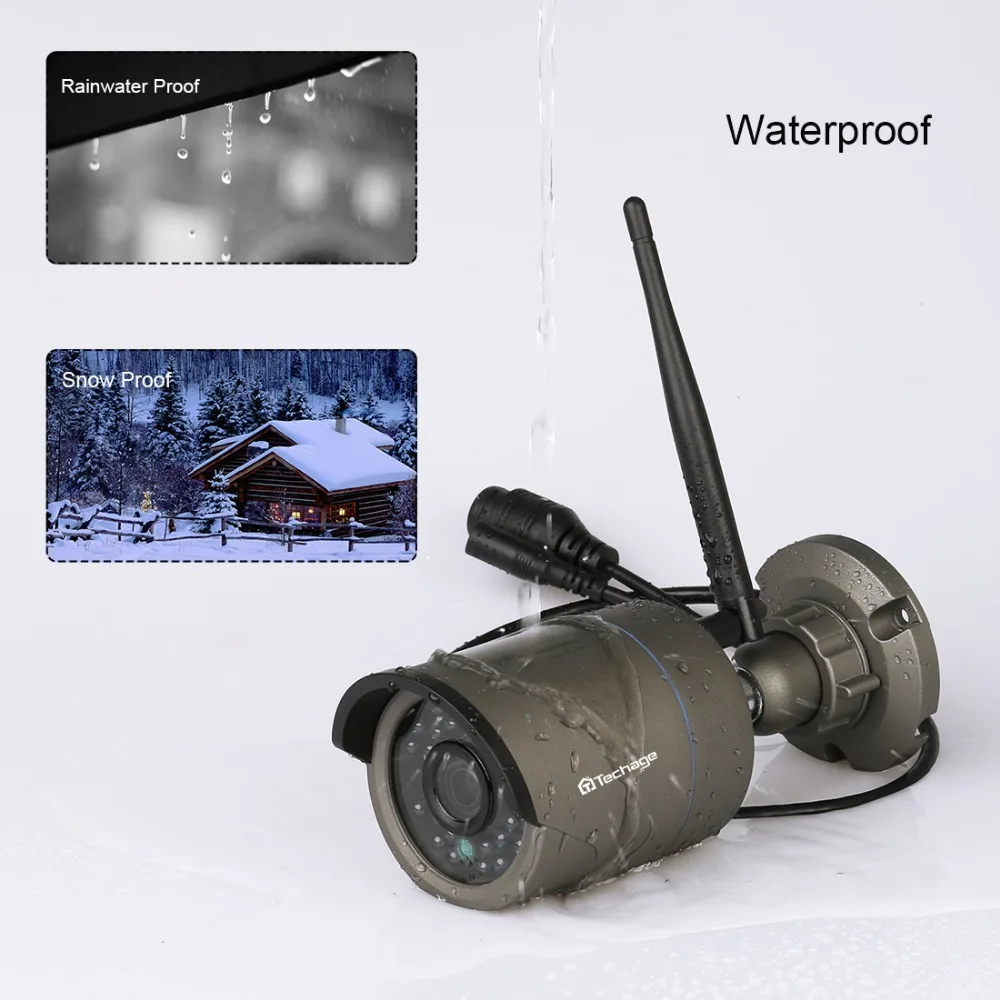 Techage 4CH 1080 P Беспроводной NVR CCTV Системы 2MP Аудио Звук Wi-Fi камера домашний уличный P2P