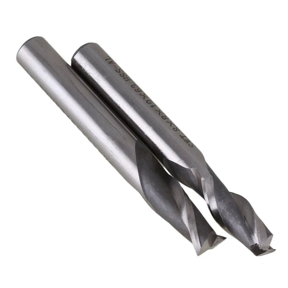 Твердосплавная высокоскоростная HSS 2 Флейта с прямым хвостовиком фреза Концевая 8