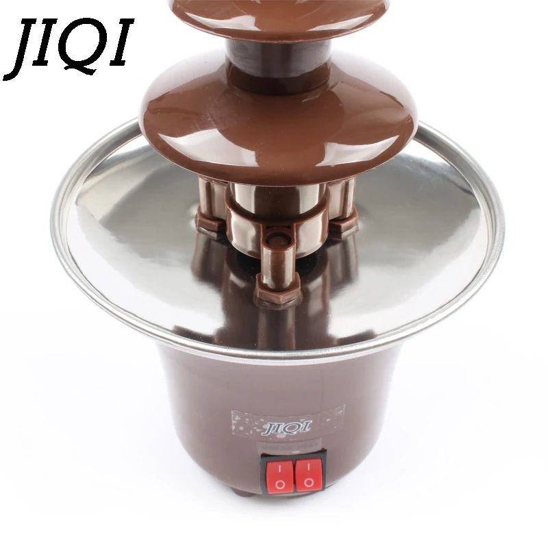 Трехслойный мини фонтанчик JIQI для шоколада DIY Choco нагреватель водопад плавильная