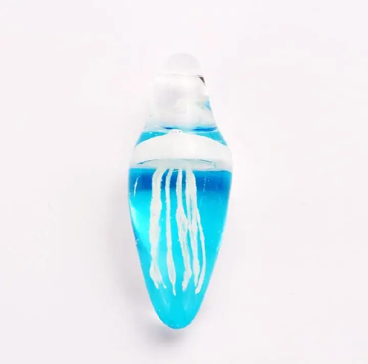 

White Jellyfish pendant YQTDMY jewelry vintage blue color