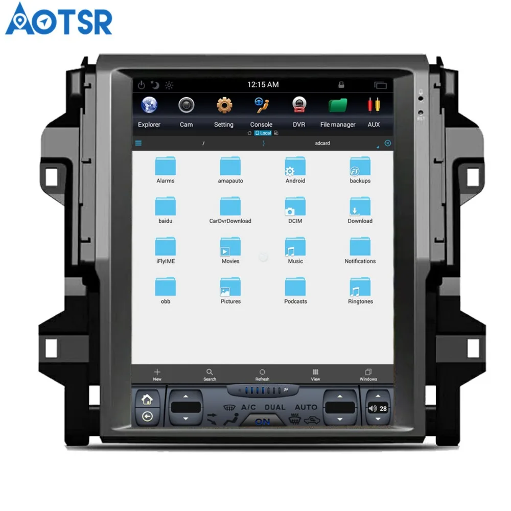 Автомобильный DVD плеер в стиле Tesla Aotsr Android 7 1 GPS навигация для Toyota Fortuner 2016 +