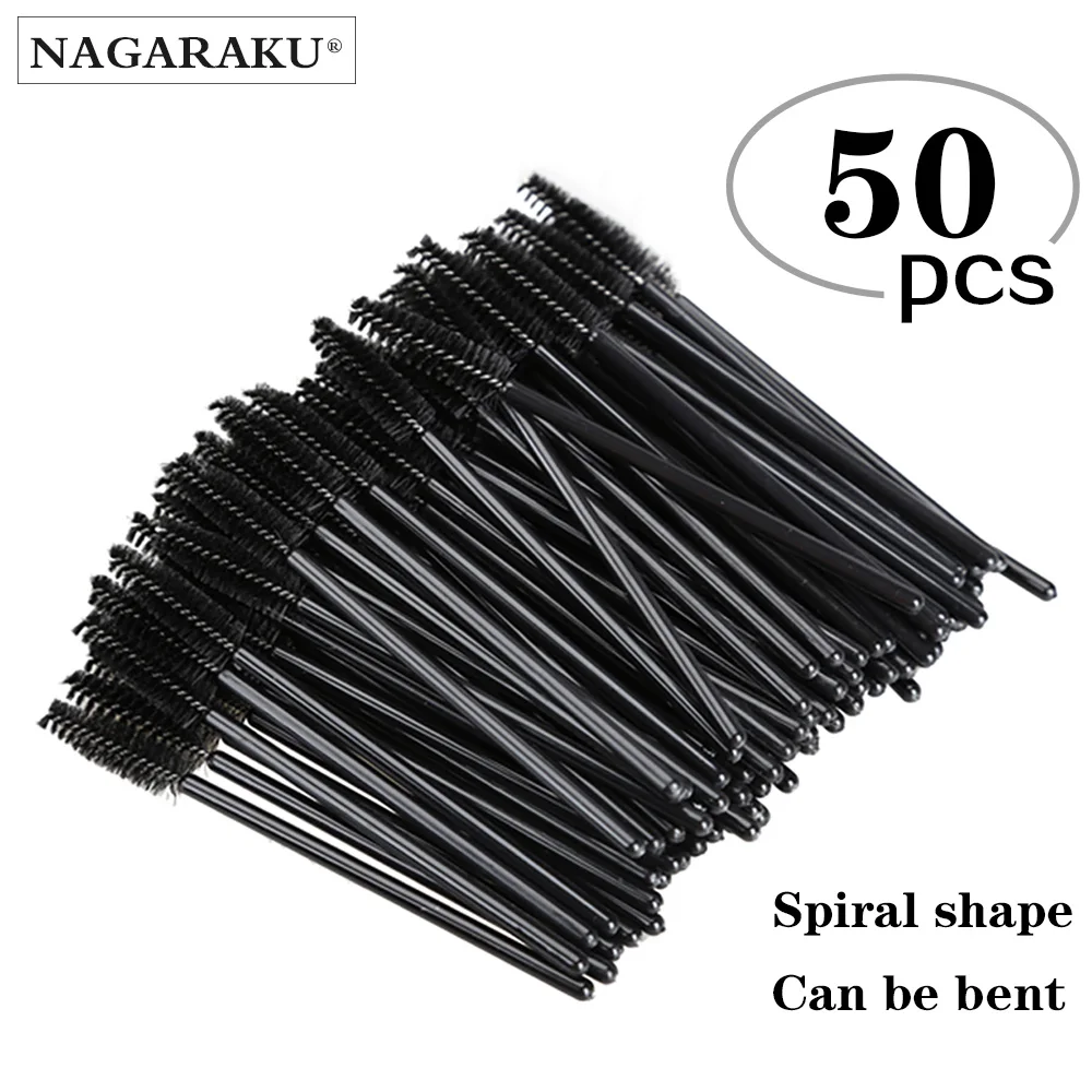 NAGARAKU 50 шт. тушь щетка для ресниц кисть для бровей одноразовая тушь для ресниц палочка может быть согнута кисть гибкие мягкие инструменты для макияжа