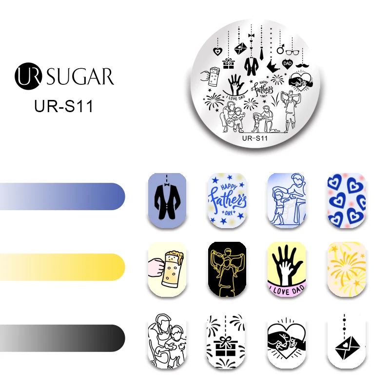 Прямоугольник UR SUGAR квадратные круглые шаблоны для стемпинга Star Moon цветочные