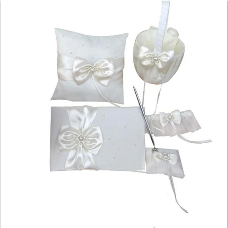 4 шт./компл. (Гостевая книга + корзина для цветов держатель ручек подушка с кольцом)