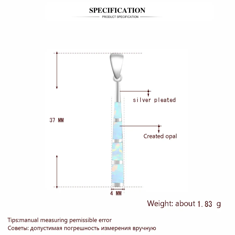 Женская Длинная подвеска для выпускного вечера Белый огненный опал модное