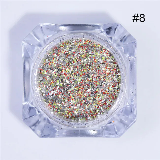Platinum8 Ur Sugar Aurora смешанные Блестки для ногтей Порошковая голографическая кристальная Платина блестки Порошковые хлопья гвоздь художественное украшение для УФ-геля DIY - Цвет: Platinum8
