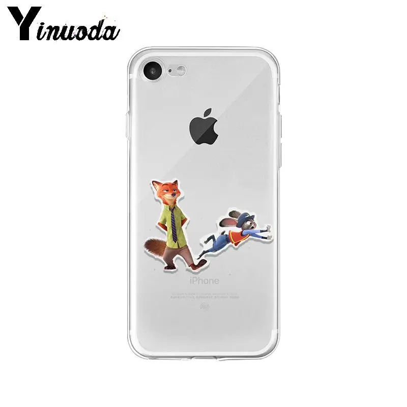 Yinuoda Zootopia Zootropolis мультфильм лиса кролик чехол для телефона для Apple iPhone 8 7 6 6S Plus X XS max 5 5S SE XR