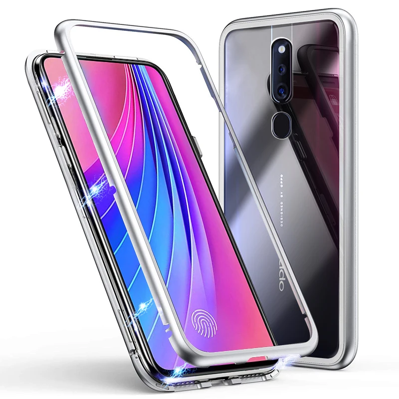 Магнитный чехол-книжка для oppo f11 pro чехол из прозрачного стекла жесткий