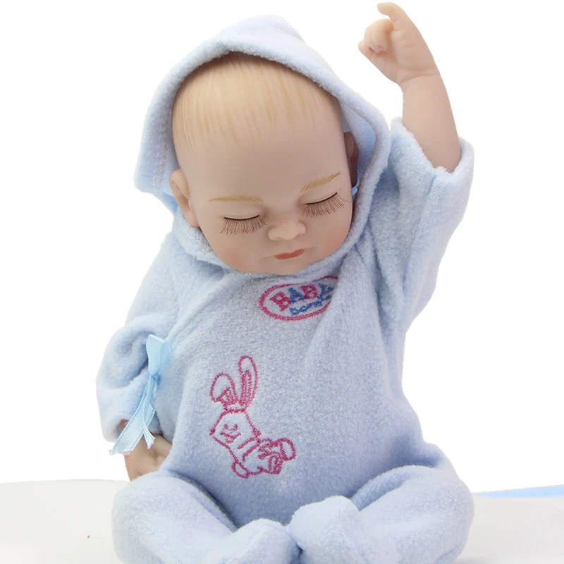 Мини спящие куклы мальчик Полный Силиконовые Винил 11 дюймов реалистичные пупсик