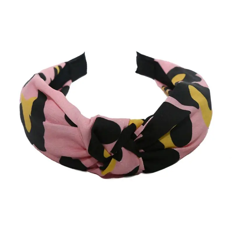 Женская Корейская стильная широкая повязка на голову с перекрестными узорами