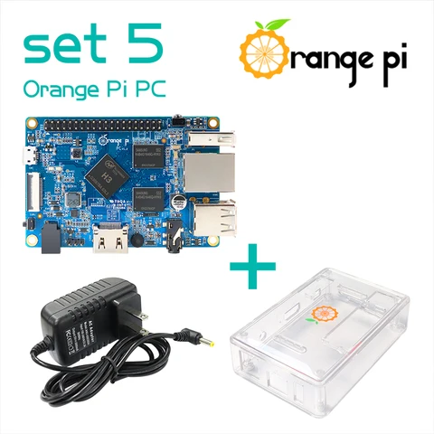 Orange Pi PC + прозрачный чехол ABS + блок питания, поддерживается Android, Ubuntu, Debian, одноплатная плата с открытым исходным кодом - изображение
