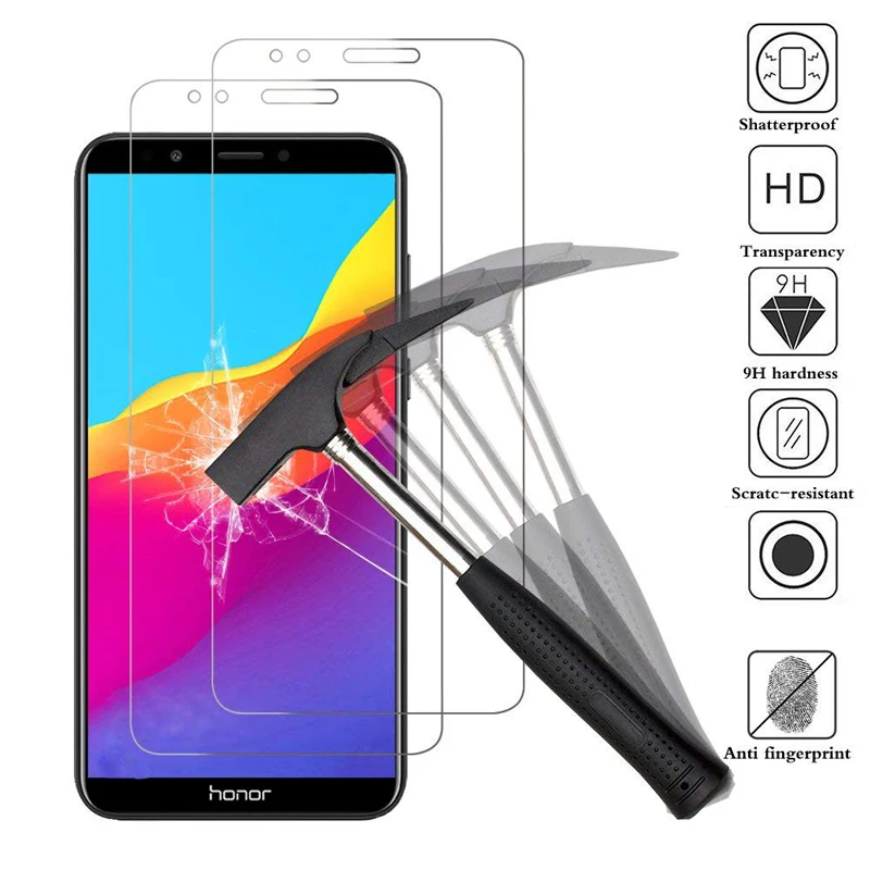 9H взрывозащищенное Закаленное стекло для Huawei Honor 7C AUM L41 7A Pro 5 7 дюйма AL29 45 Y6 2018 чехол