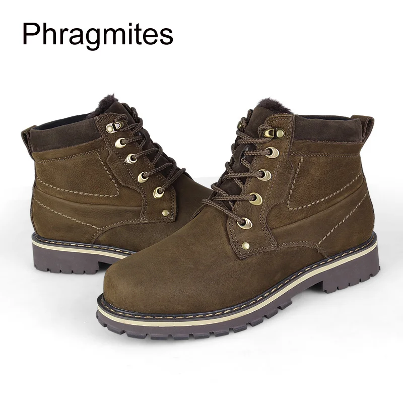 Phragmites/теплые зимние ботинки женская обувь с заклепками из искусственной кожи