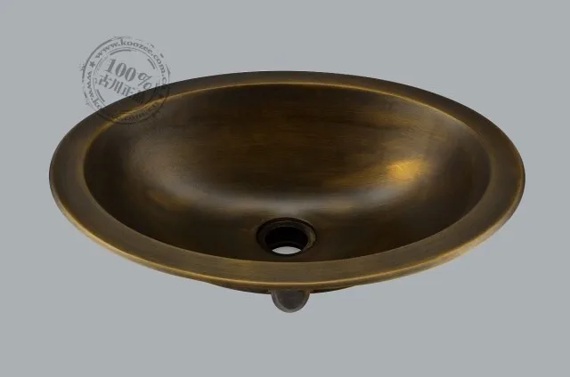 В европейском стиле сад античная латунь умывальник раковина круглая для ванной