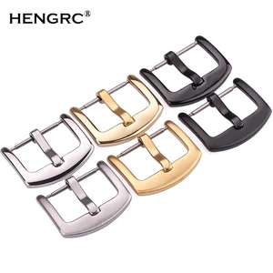 Ремешок из нержавеющей стали 316L с пряжкой для мужских наручных часов, черный матовый браслет с застежкой, аксессуары для часов, 18 20 22 24 мм