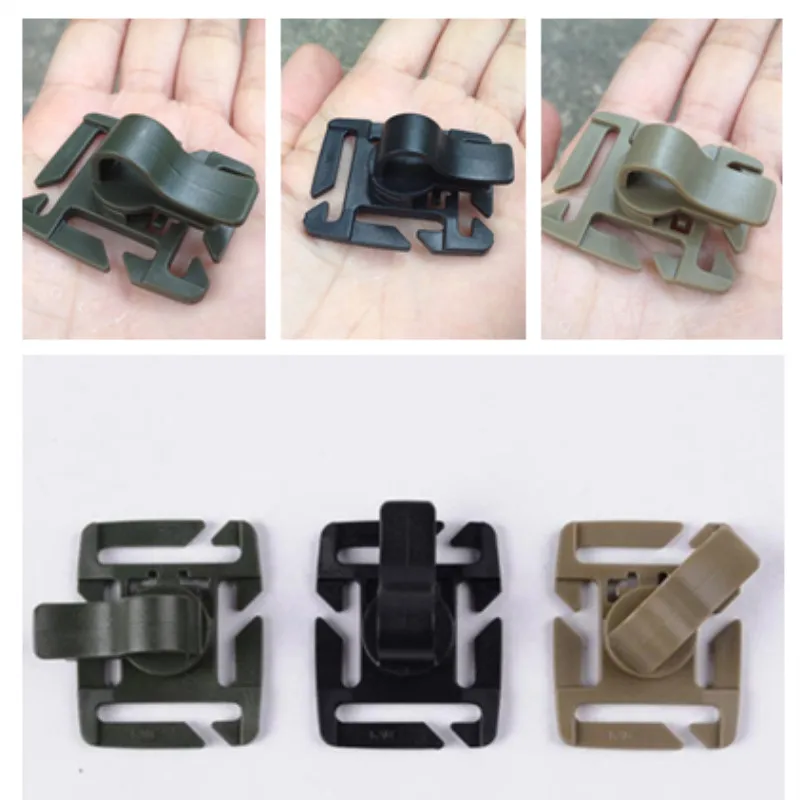 

2pcs Tactical Bushcraft Rotatable Molle Drinking Straw Tube Trap Hose Webbing Clip for Water Pack Bag backpack Climb accessory
