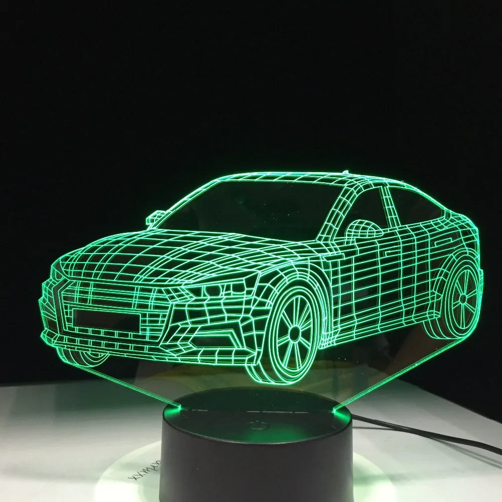 Авто Форма 3D лампа 5В USB 3AAA Батарея светодиодный ночной Светильник акриловый дети