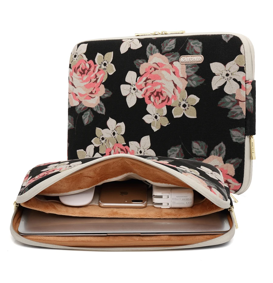 Waterproof Canvas Printing Women Men Sleeve Laptop Bag For Macbook Air 13 Pro 11 12 14 15 Case For Xiaomi Asus Lenovo Cover