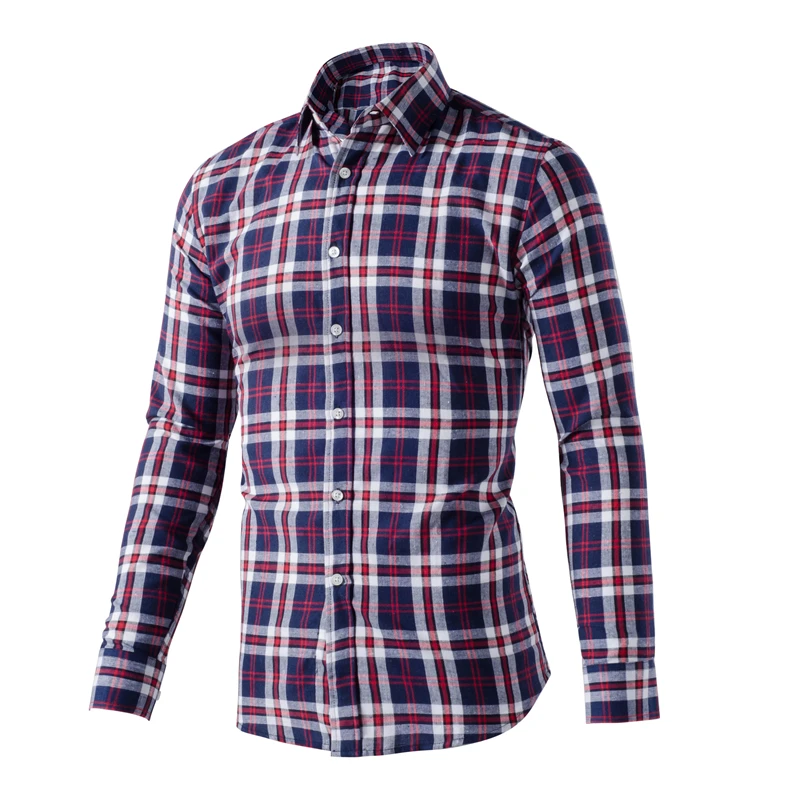 Новинка 2017 года брендовая классическая мужская рубашка в клетку с длинным