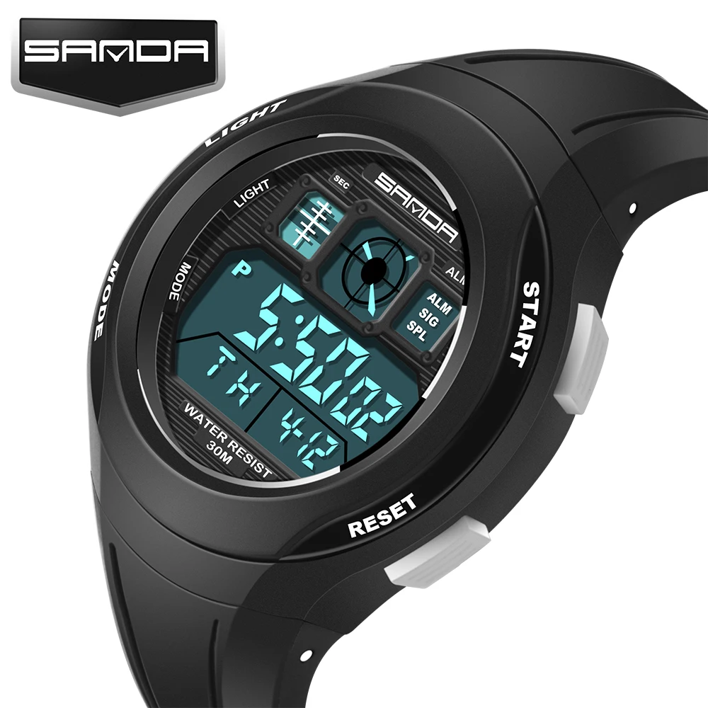 SANDA Top Brand Digital Kids Watch Sport LED Electronic Kid Wristwatch Children Clock Rubber Band Sports Montre Enfant | Наручные часы