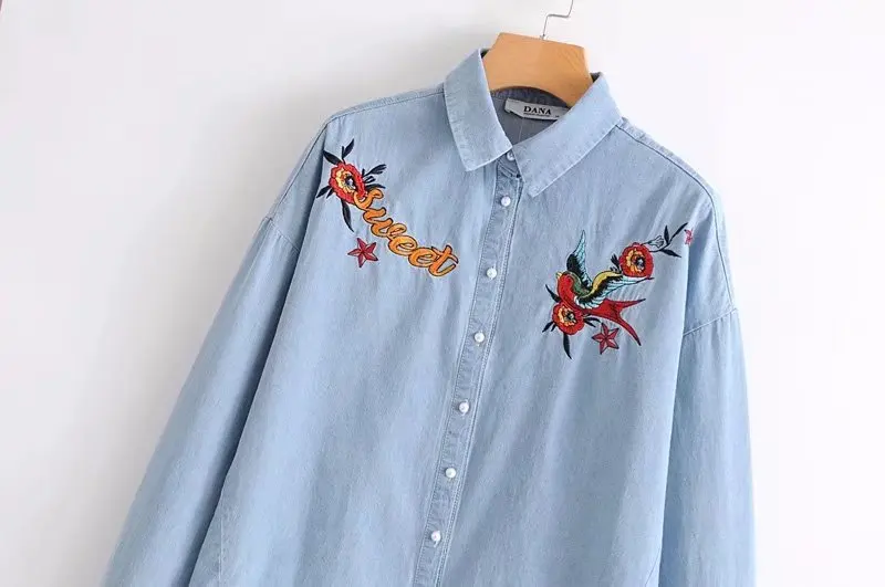 Omchion Camisa feminina 2018 Новое поступление Для женщин Джинсы для Рубашки мальчиков