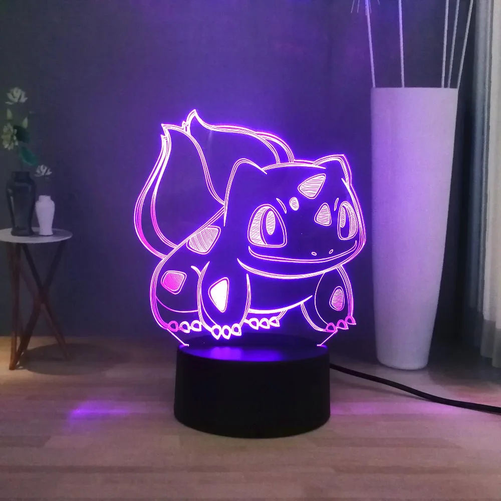 3D светодиодный ночник с покемоном, Милый Пикачу, сказочные эльфы, USB переключатель, разноцветный прикроватный светильник, декоративный детский праздничный подарок, Прямая поставка